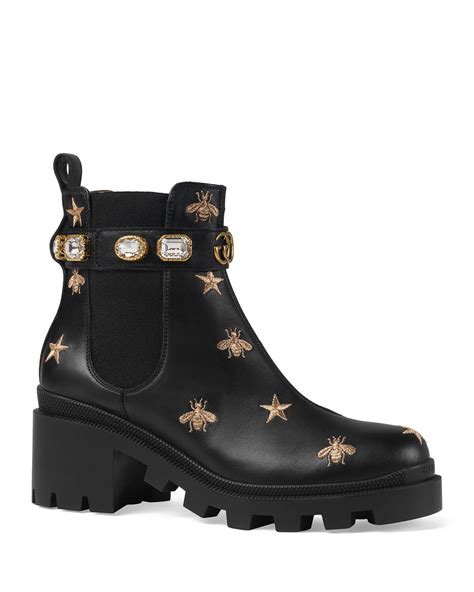 gucci star sneakers black|Gucci star and bee boots.